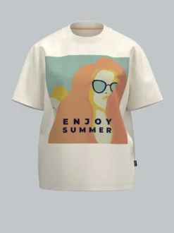 T-Shirt mit Druck "Enjoy Summer" Natur