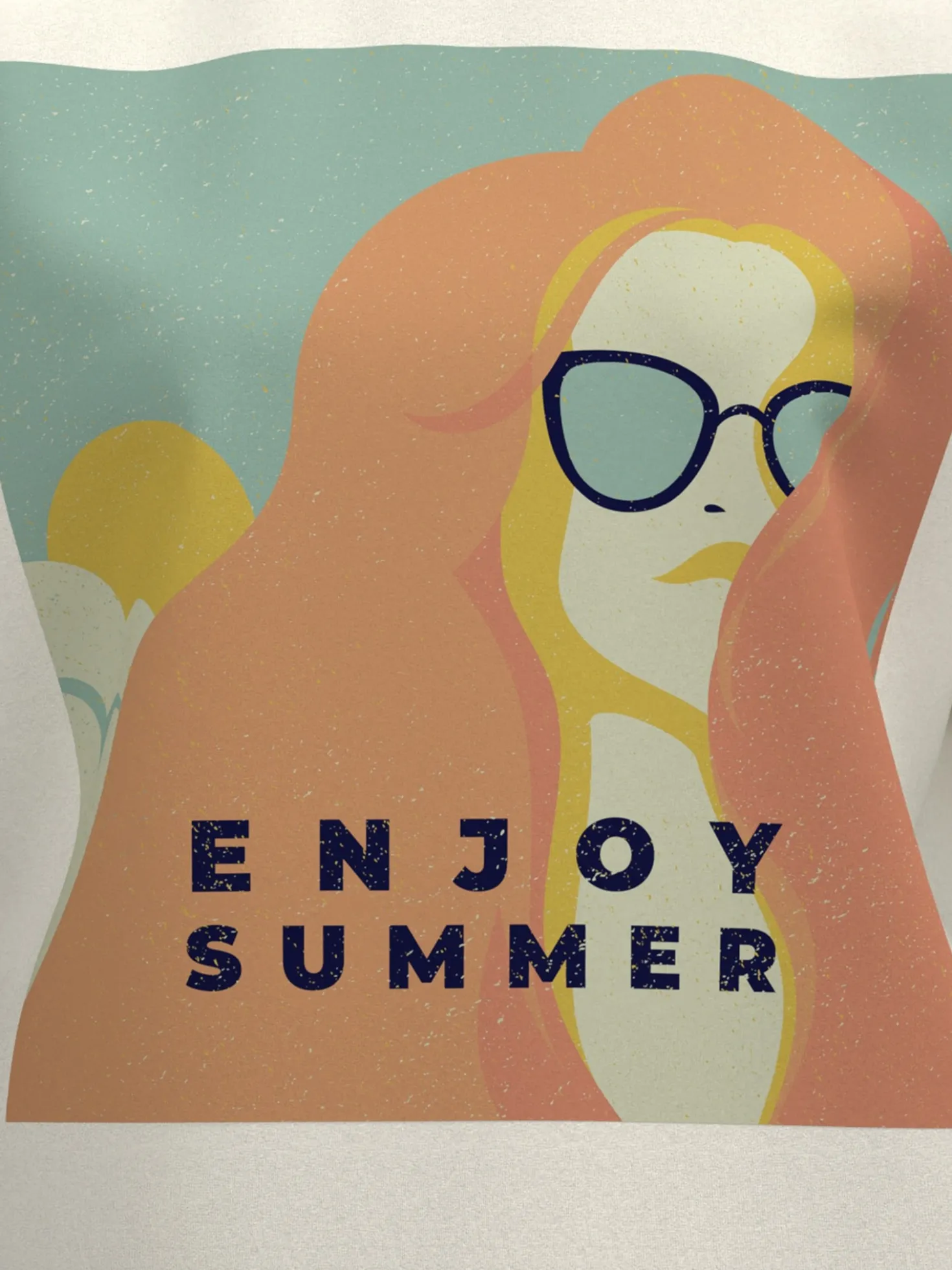 T-Shirt mit Druck "Enjoy Summer" Natur