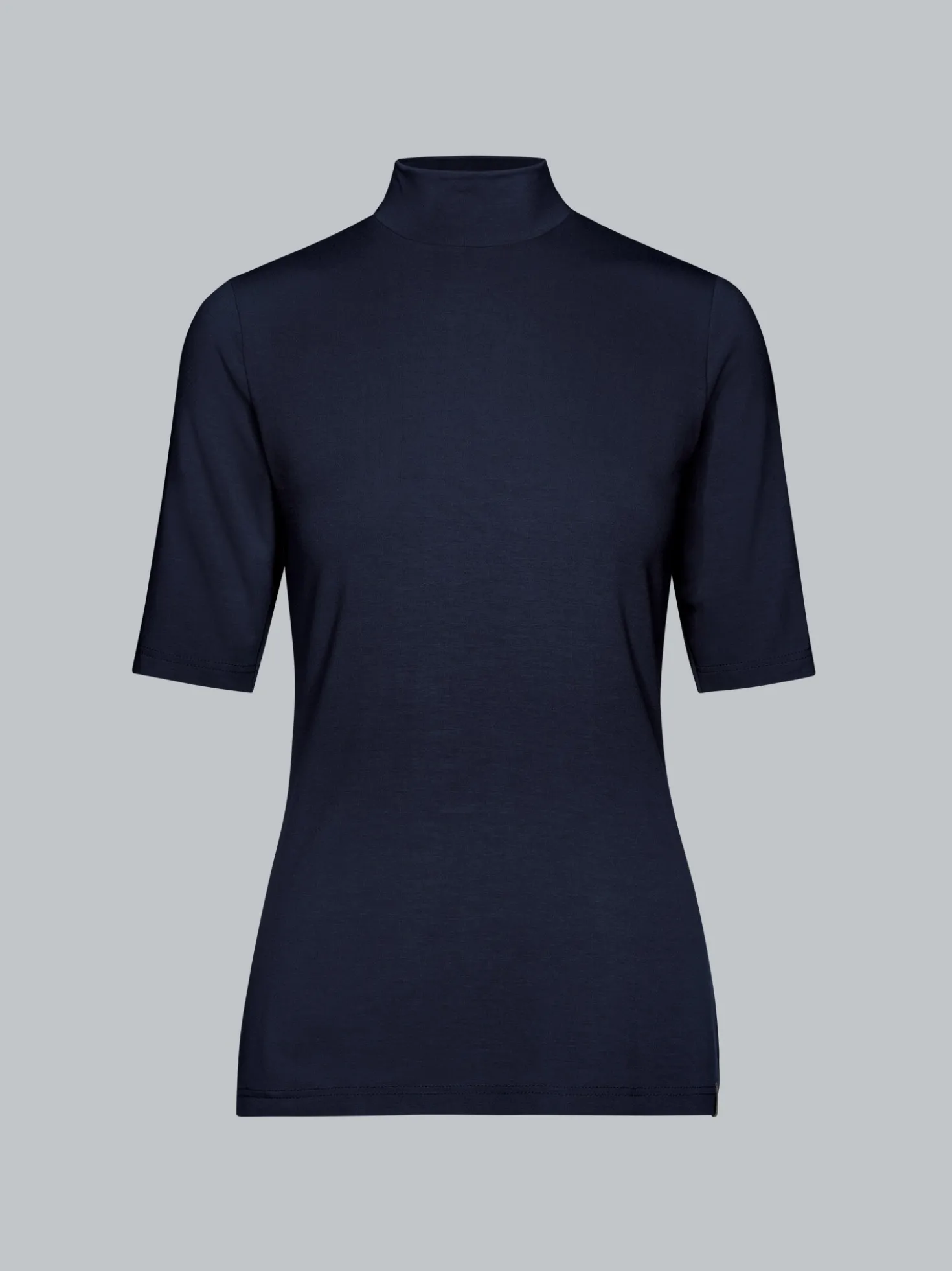 T-Shirt mit elastischem Stehkragen Navy