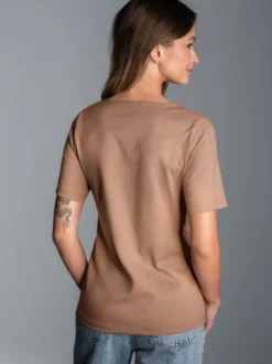 T-Shirt mit floralem Leo-Print Haselnuss