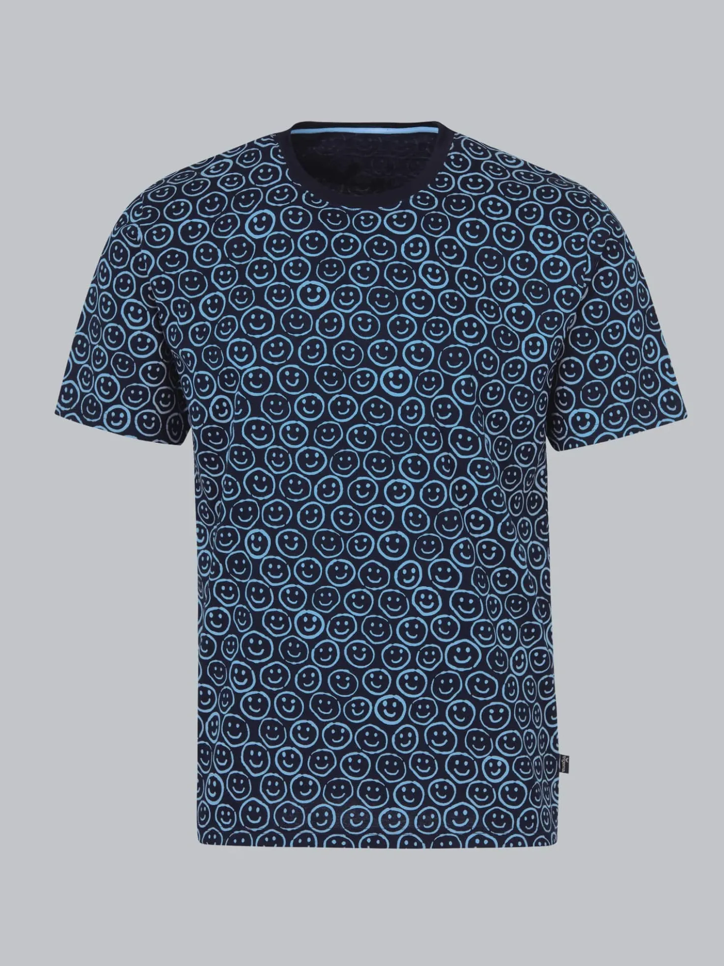 T-Shirt mit freundlichem Smiley-Muster Navy