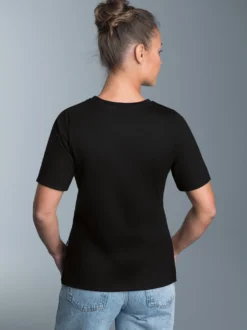 T-Shirt mit glitzerndem Leopardenprint Schwarz