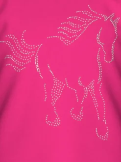 T-Shirt mit glitzerndem Pferde-Printmotiv Hibiskus