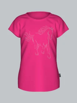 T-Shirt mit glitzerndem Pferde-Printmotiv Hibiskus