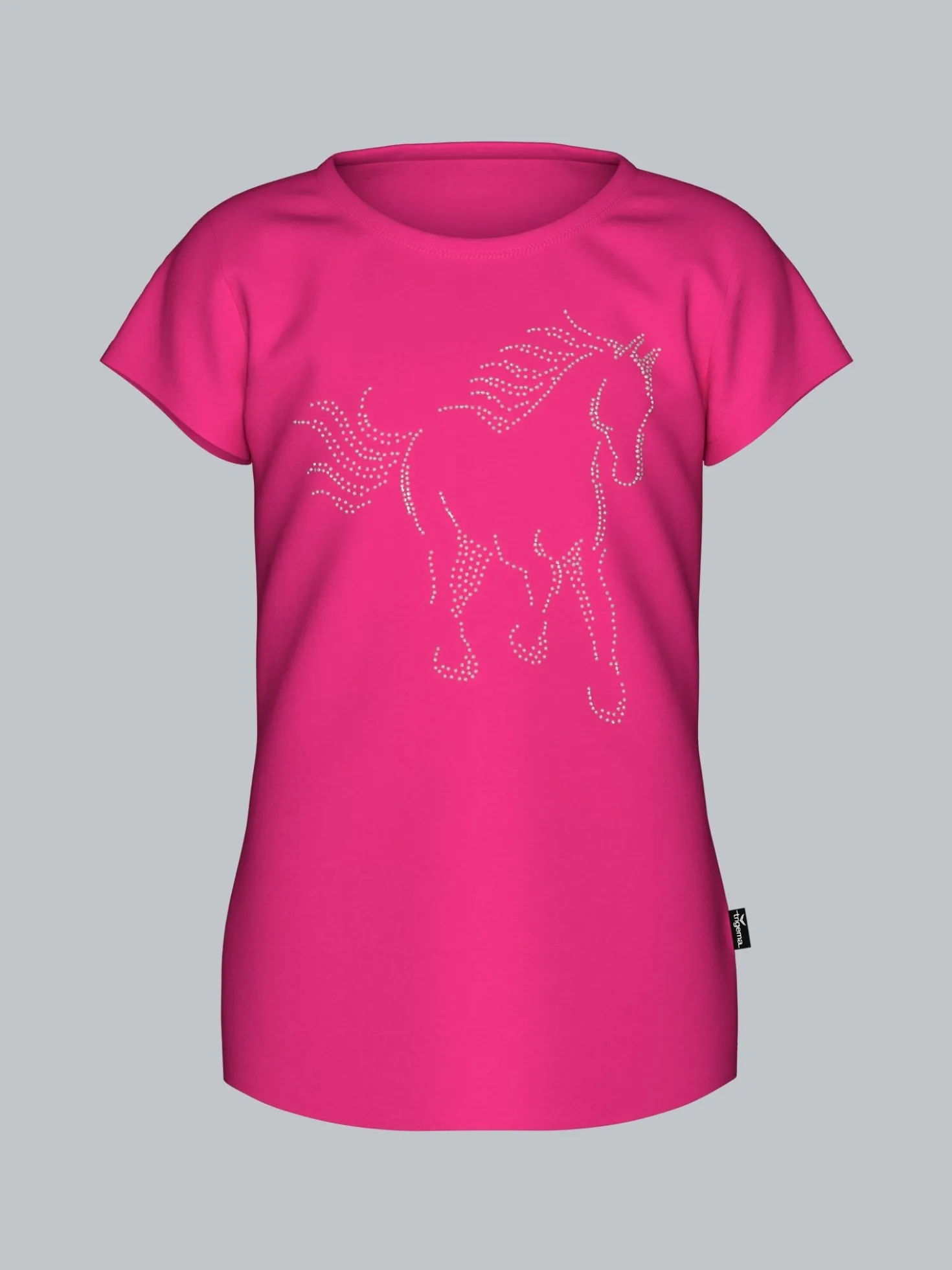 T-Shirt mit glitzerndem Pferde-Printmotiv Hibiskus