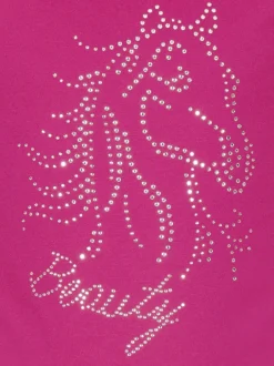 T-Shirt mit Glitzer-Pferd Hibiskus