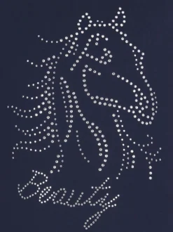 T-Shirt mit Glitzer-Pferd Navy