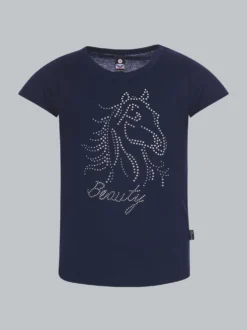 T-Shirt mit Glitzer-Pferd Navy