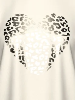 T-Shirt mit goldenem Leo-Herz-Print Natur