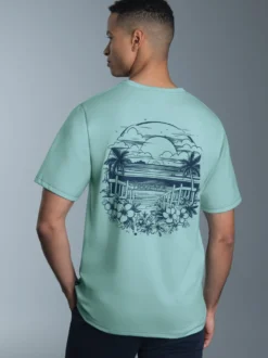 T-Shirt mit großem Backprint Gletscher