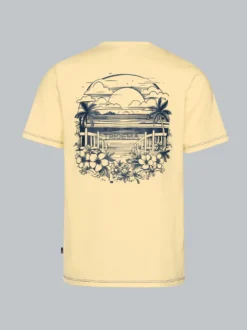 T-Shirt mit großem Backprint Vanille
