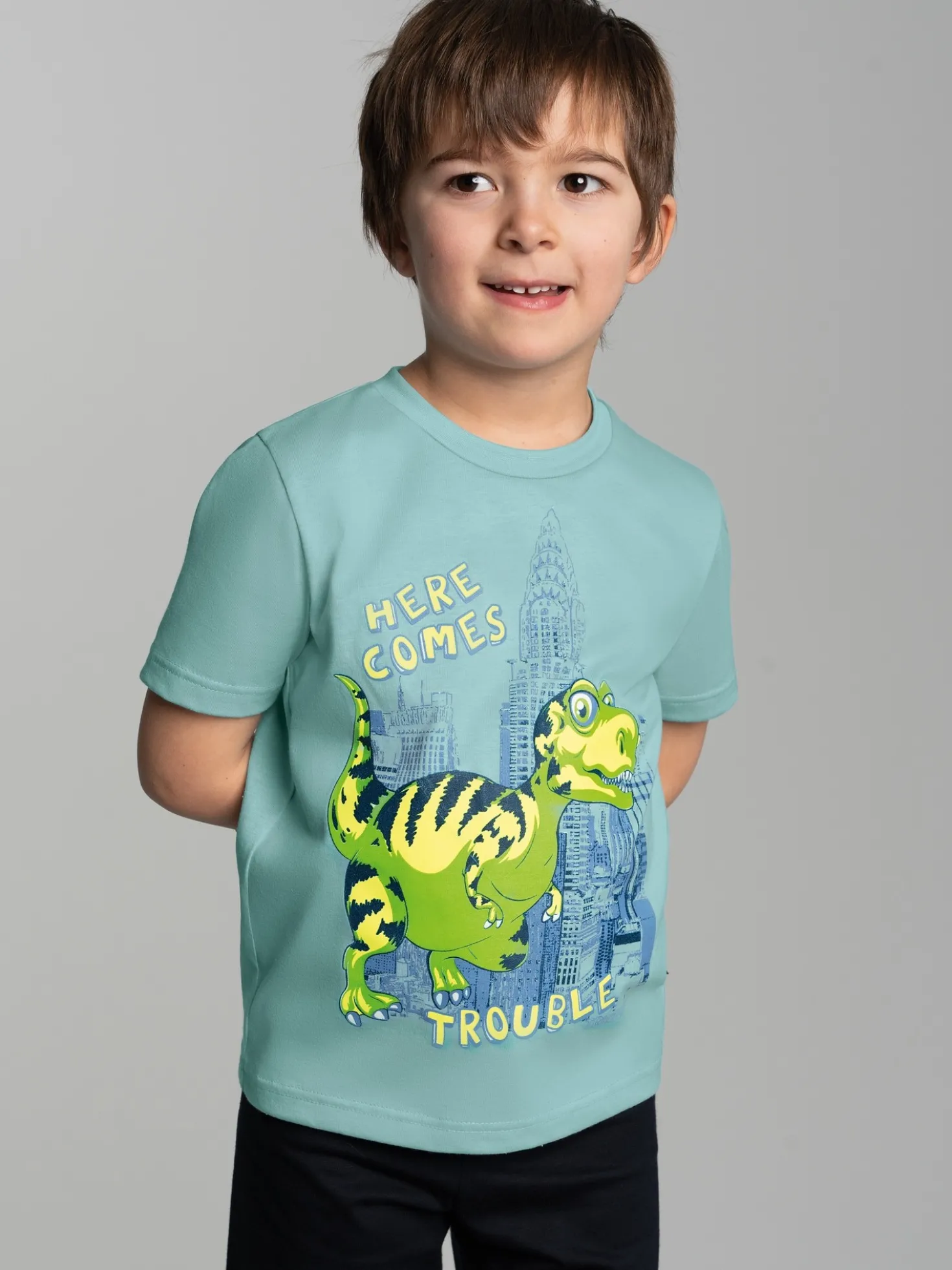 T-Shirt mit großem Dino-Printmotiv Gletscher