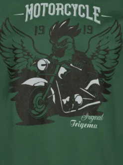 T-Shirt mit großem Motorrad-Printmotiv Efeu