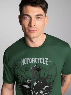 T-Shirt mit großem Motorrad-Printmotiv Efeu