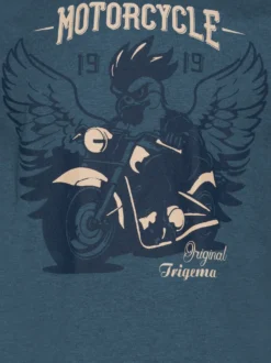 T-Shirt mit großem Motorrad-Printmotiv Jeans-melange