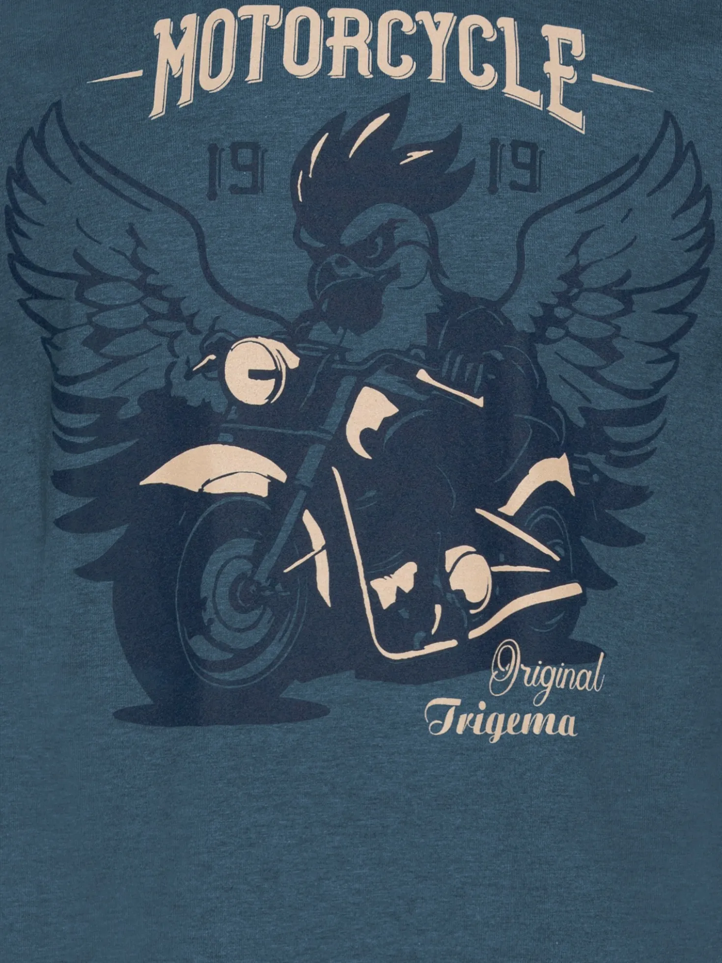 T-Shirt mit großem Motorrad-Printmotiv Jeans-melange