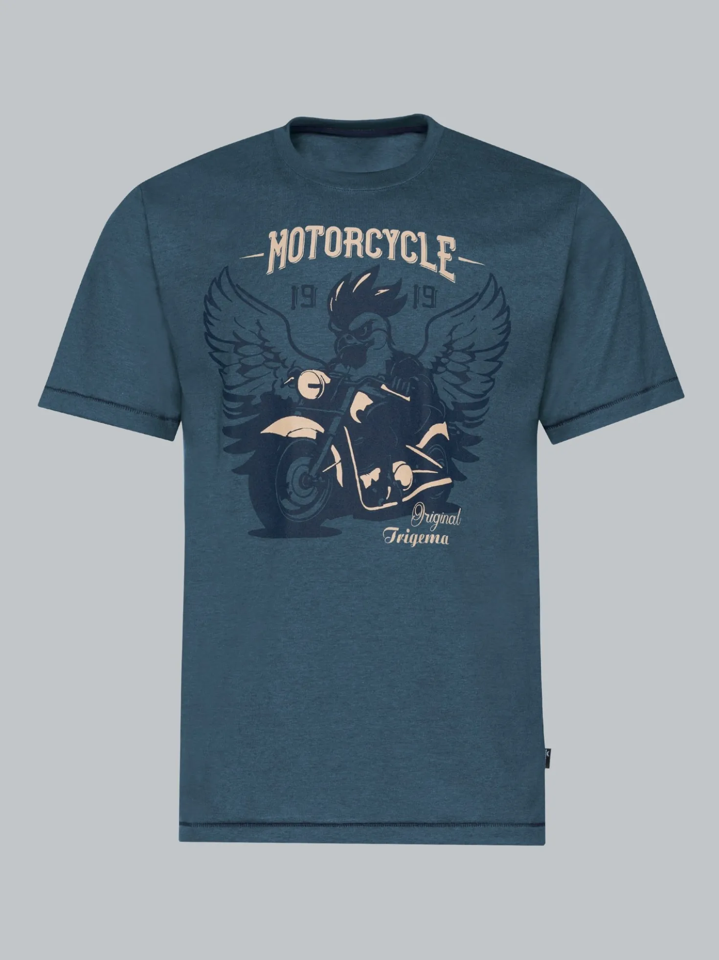 T-Shirt mit großem Motorrad-Printmotiv Jeans-melange