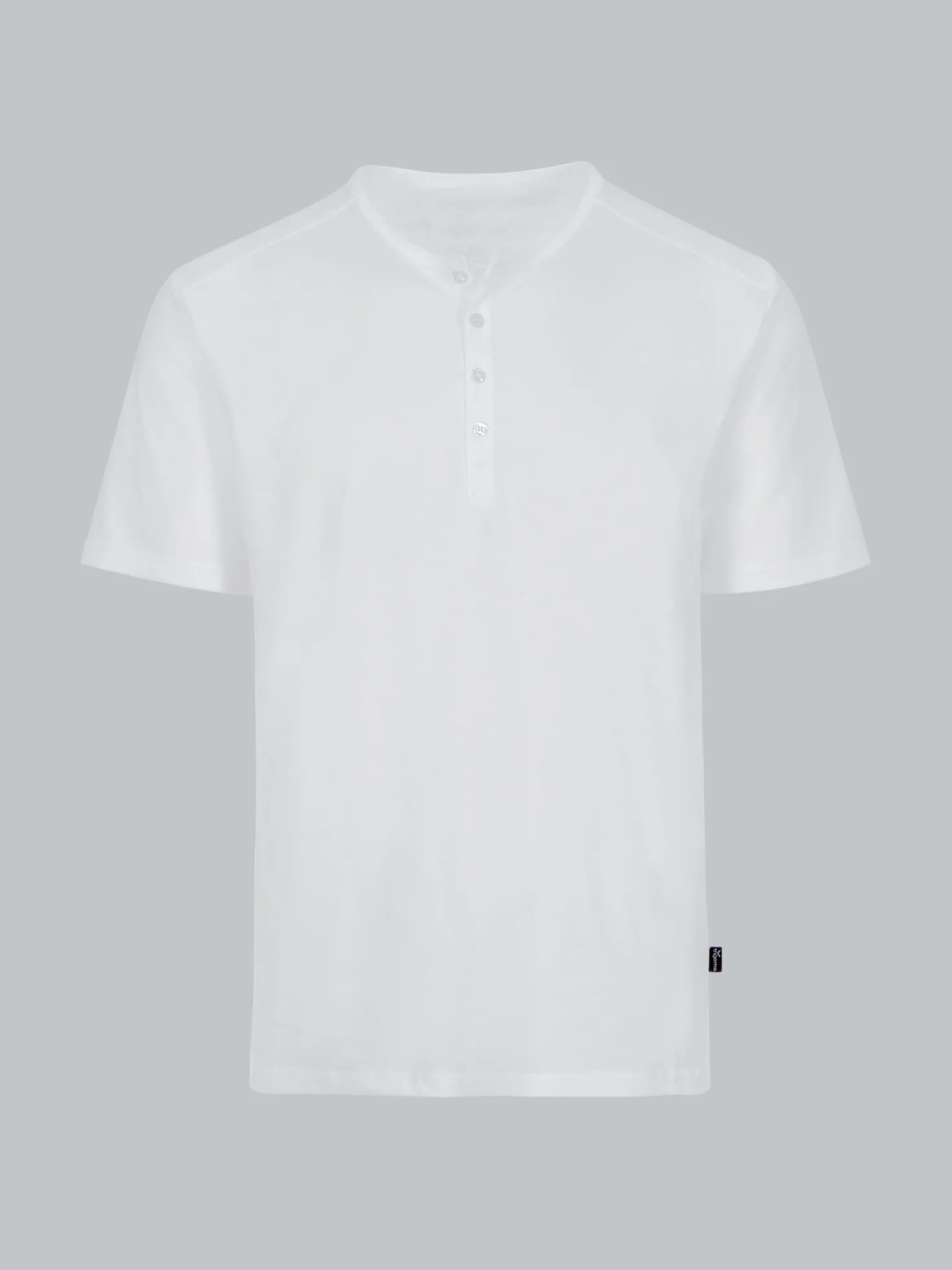 T-Shirt mit Knopfleiste DELUXE Baumwolle Weiss