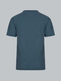 T-Shirt mit Knopfleiste DELUXE Baumwolle Jeans-melange