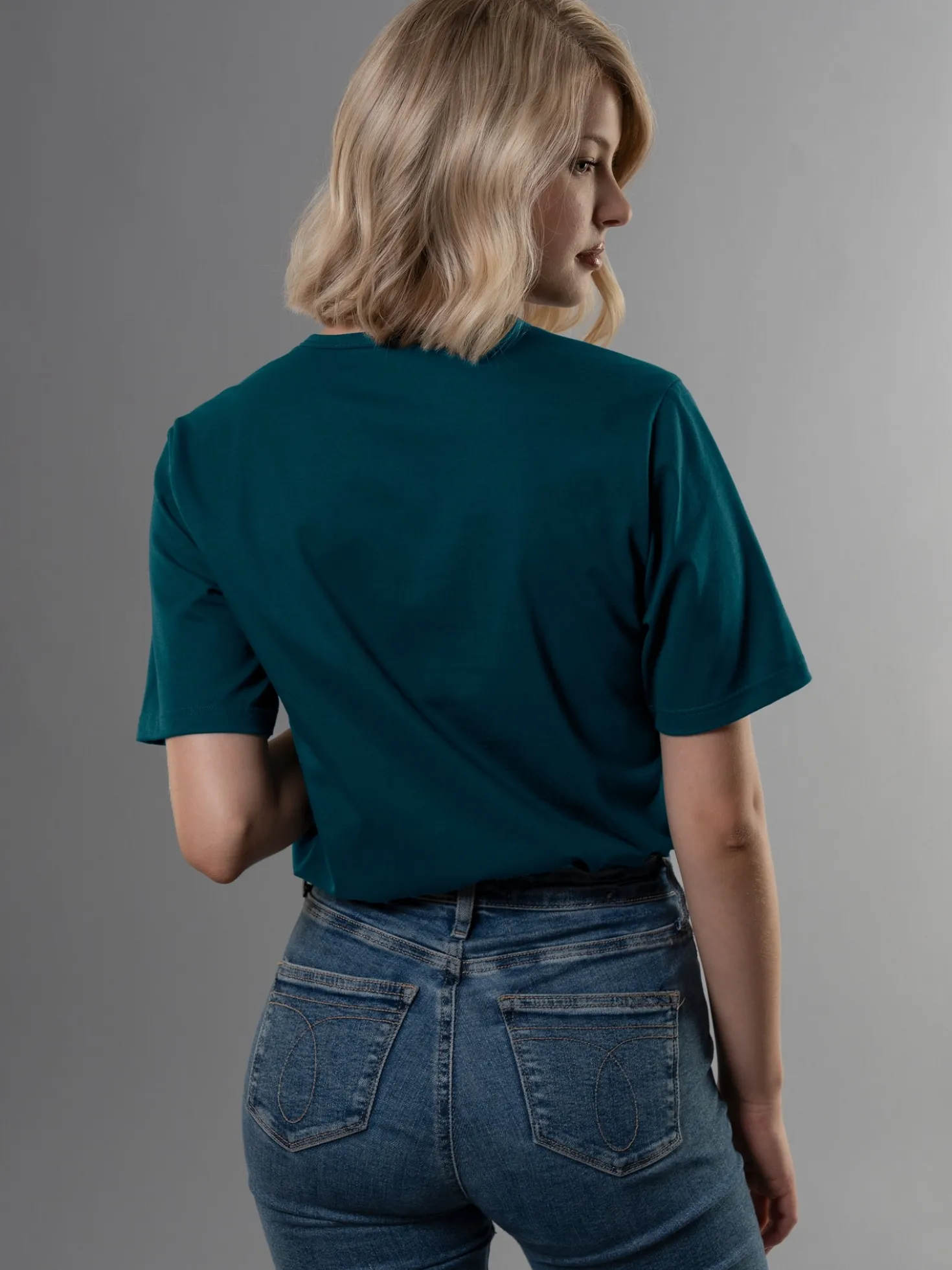 T-Shirt mit Knopfleiste DELUXE Baumwolle Saphir