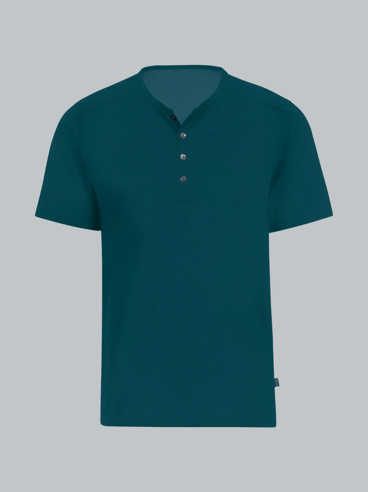 T-Shirt mit Knopfleiste DELUXE Baumwolle Saphir