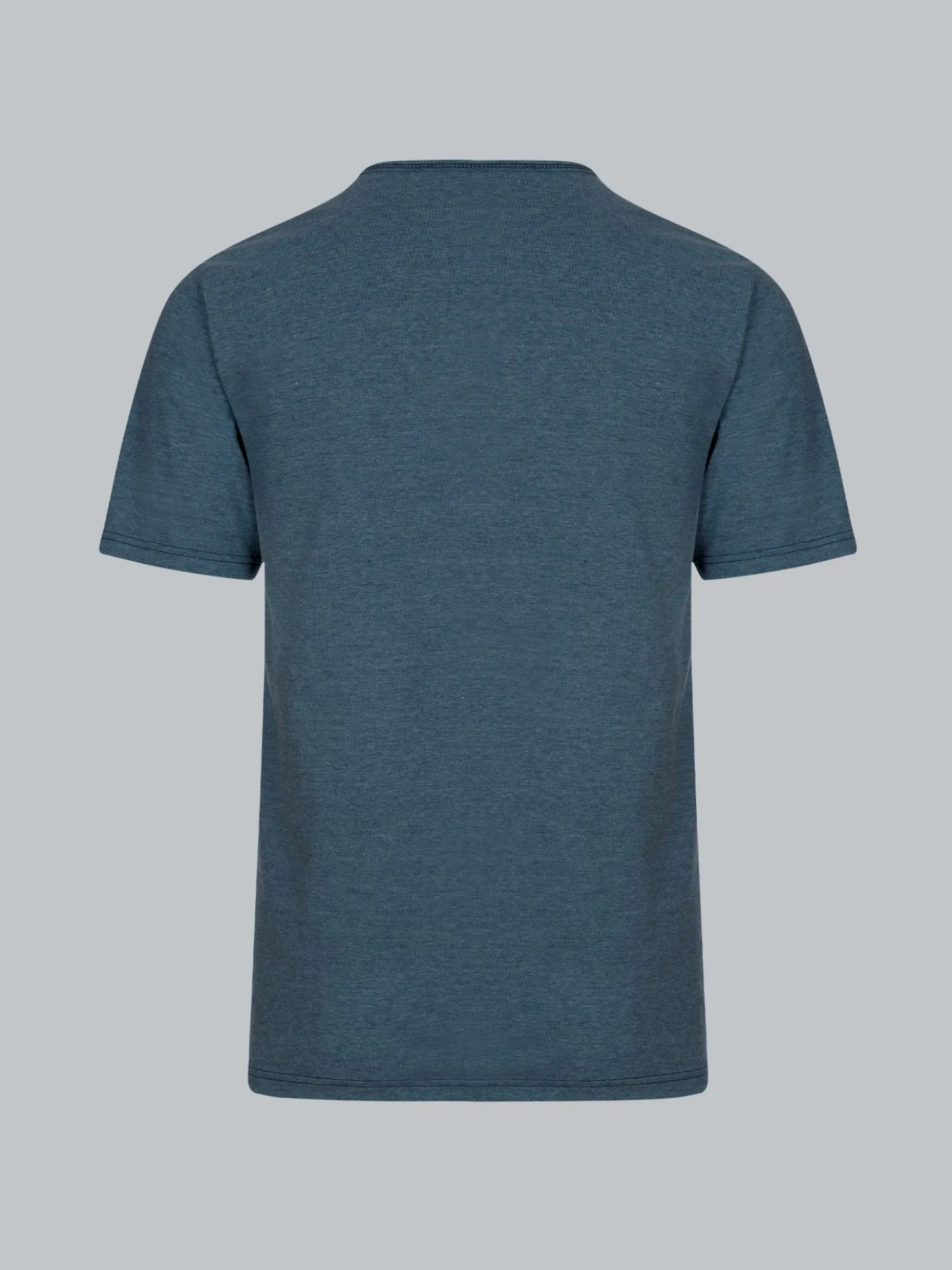 T-Shirt mit Knopfleiste DELUXE Baumwolle Jeans-melange
