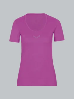 T-Shirt mit Kristallsteinen Fuchsia