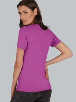 T-Shirt mit Kristallsteinen Fuchsia