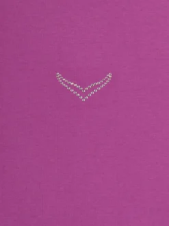 T-Shirt mit Kristallsteinen Fuchsia