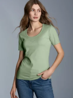 T-Shirt mit Kristallsteinen Green tea