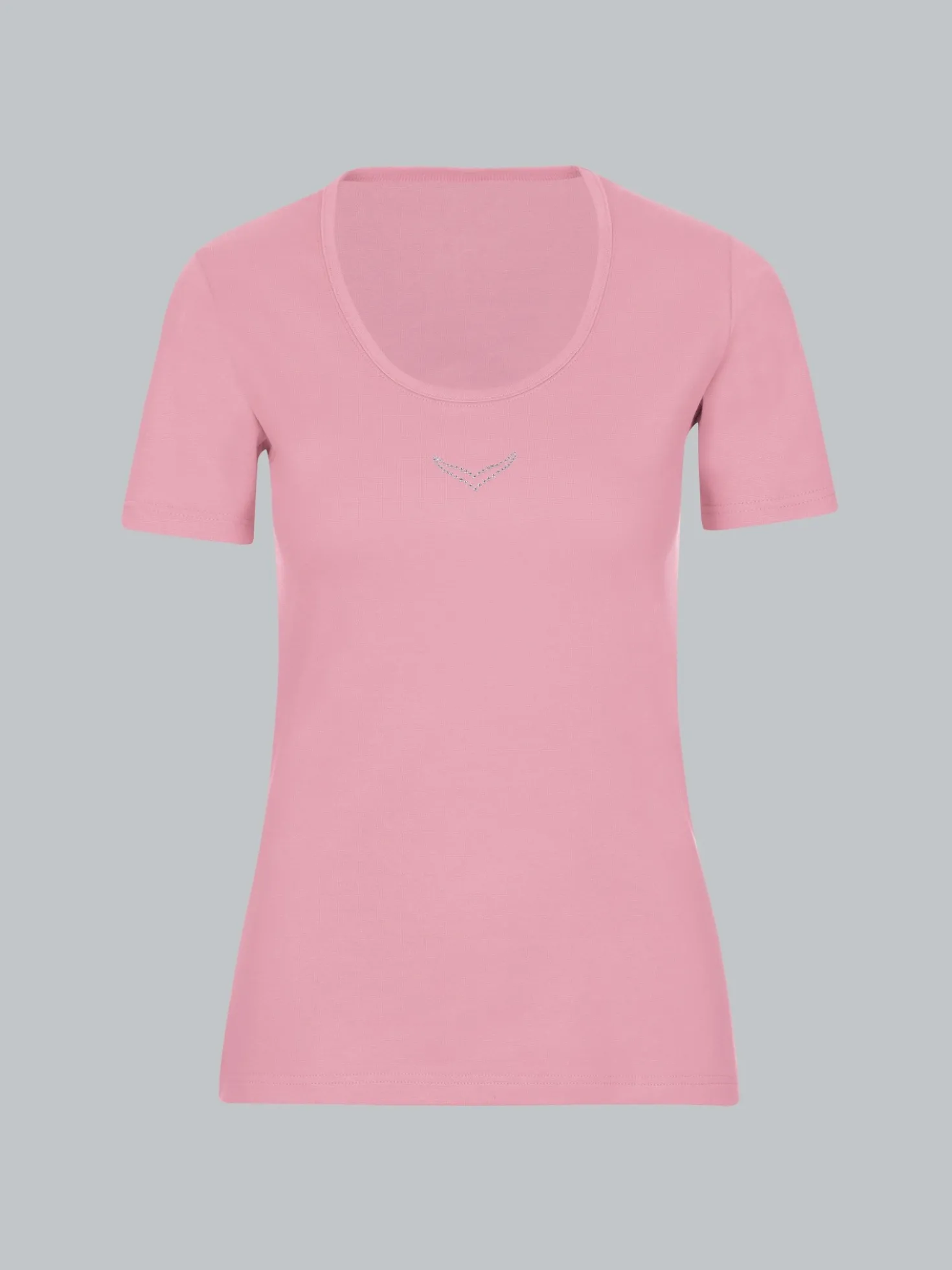 T-Shirt mit Kristallsteinen Lilie