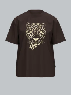 T-Shirt mit Leopoarden Print in Goldoptik Mocca