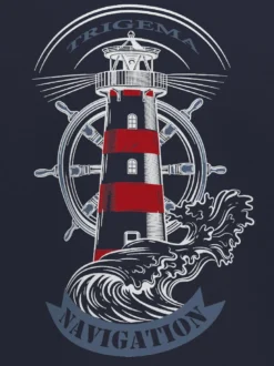 T-Shirt mit Leuchtturm Motiv Navy