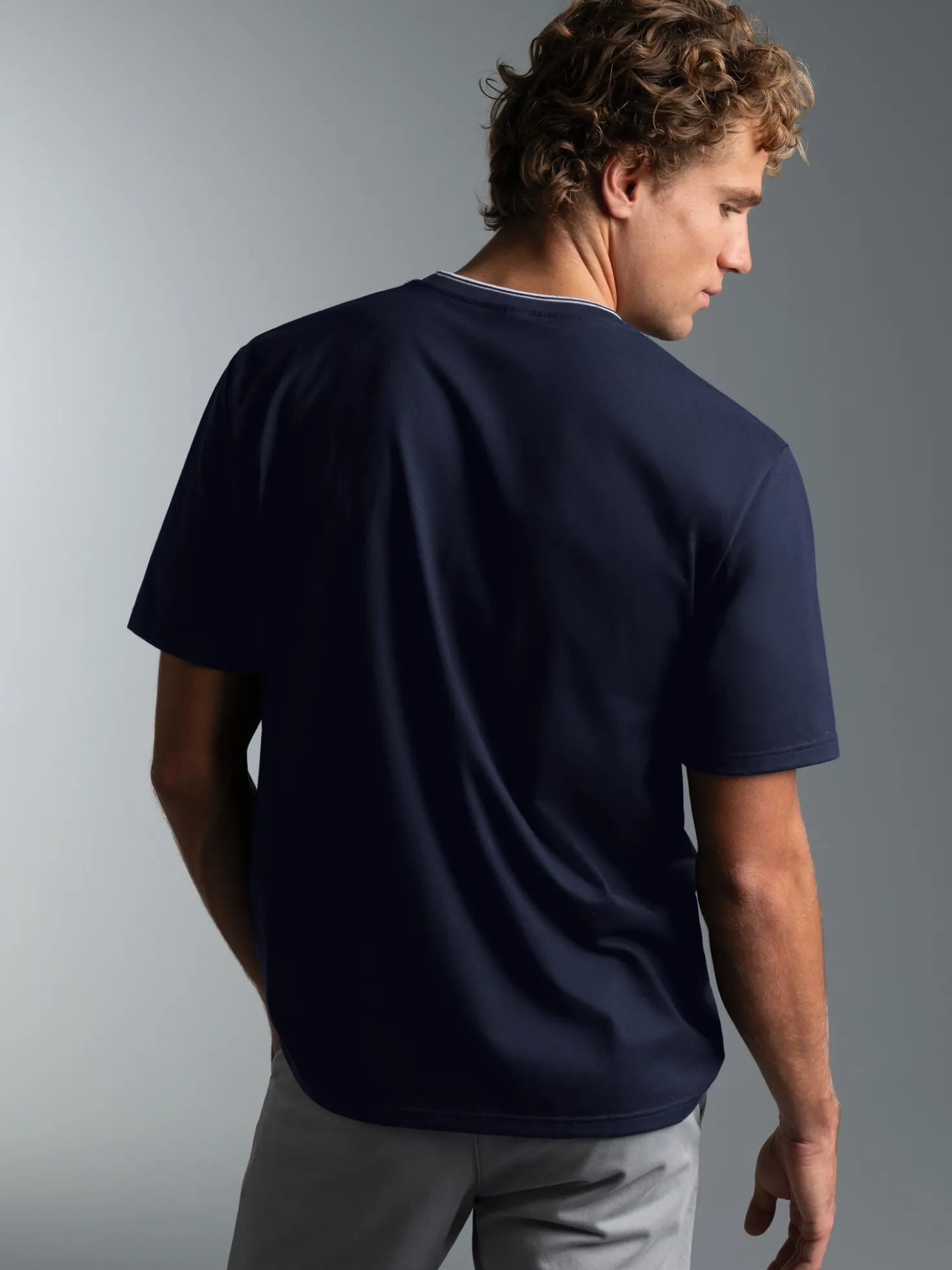 T-Shirt mit Leuchtturm Motiv Navy