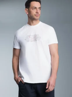 T-Shirt mit Logo-Print Weiss