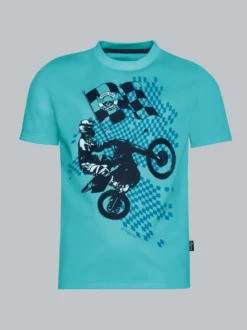 T-Shirt mit lässigem Motocross-Print Mint