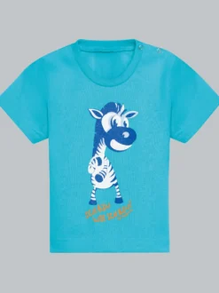 T-Shirt mit lustigem Zebra-Printmotiv Azur
