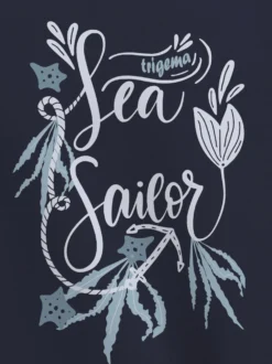 T-Shirt mit Maritimem Motiv Navy