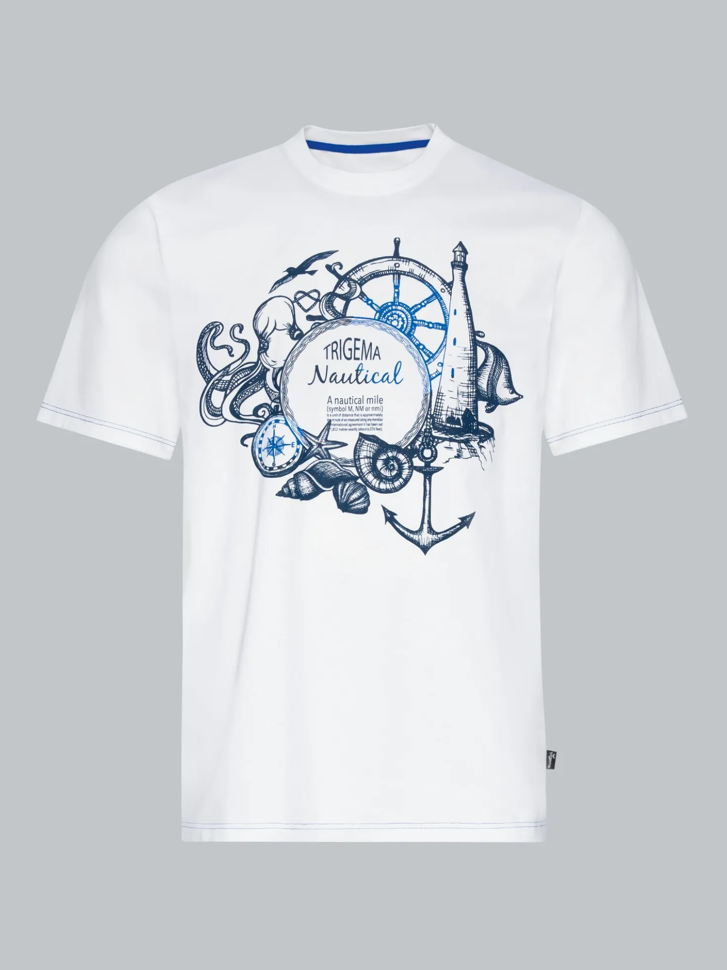 T-Shirt mit maritimem Printmotiv Weiss