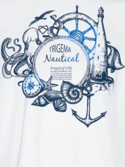 T-Shirt mit maritimem Printmotiv Weiss