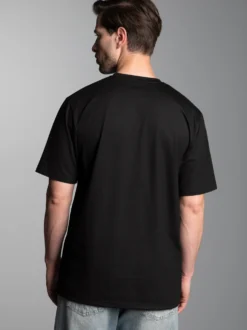 T-Shirt mit modischem Printmotiv Schwarz