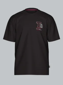 T-Shirt mit modischem Printmotiv Schwarz