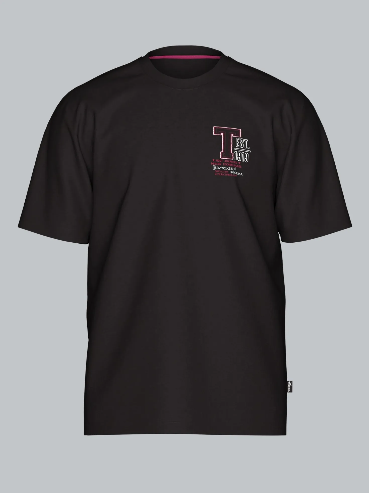 T-Shirt mit modischem Printmotiv Schwarz