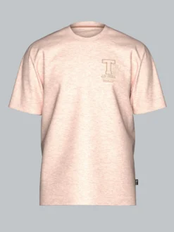 T-Shirt mit modischem Printmotiv Sand-melange