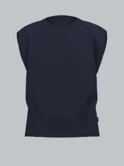 T-Shirt mit modischen Falten Navy