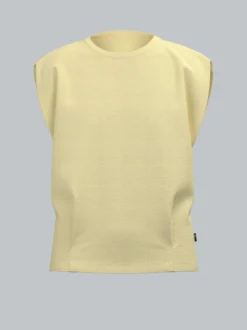 T-Shirt mit modischen Falten Vanille