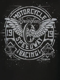 T-Shirt mit Motorrad-Printmotiven Schwarz