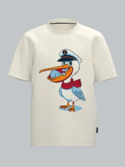 T-Shirt mit Pelikan Print Natur