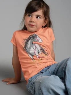 T-Shirt mit Pferd Apricot