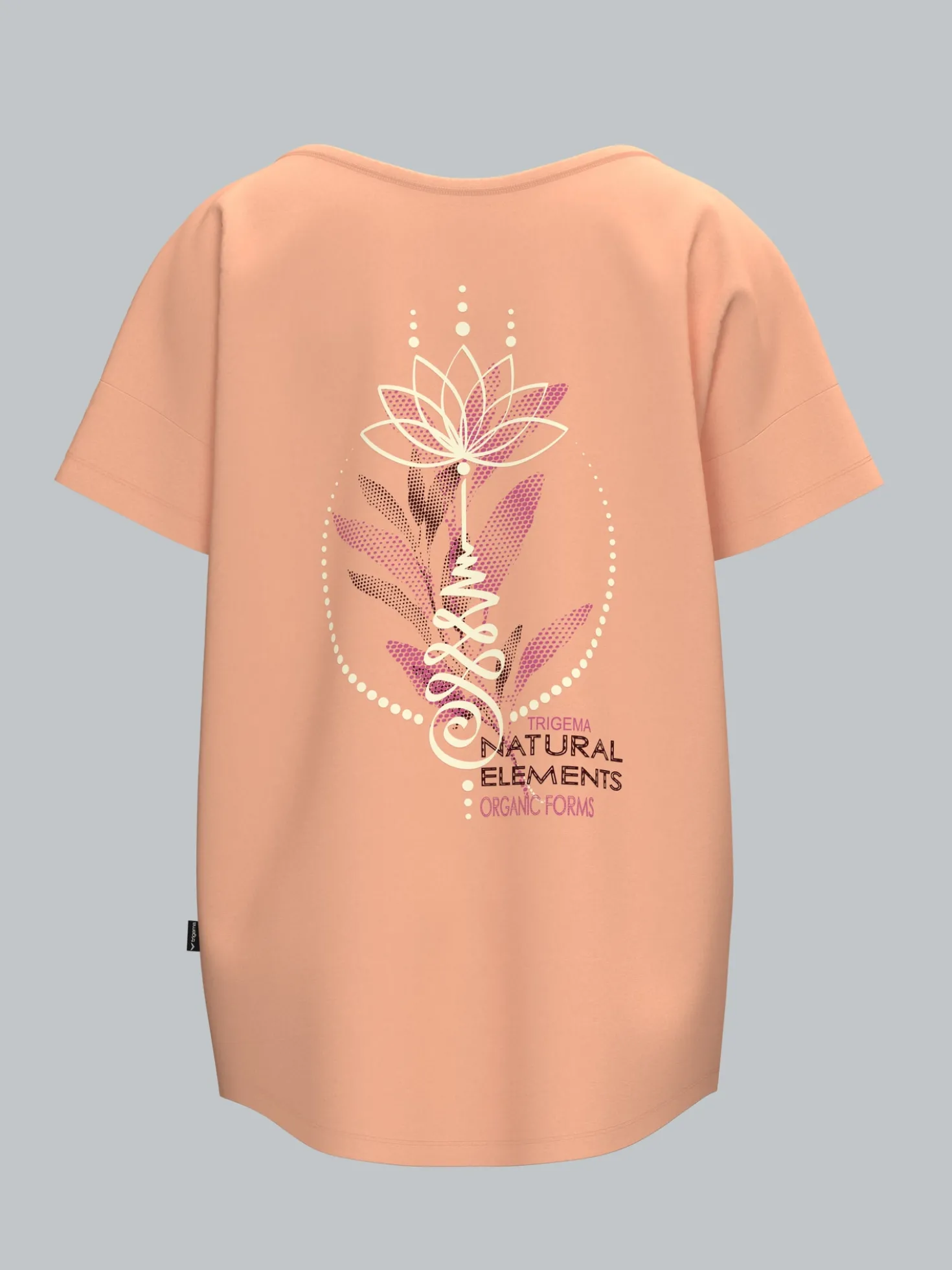 T-Shirt mit Printmotiv "Natural Elements" Puder